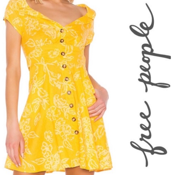 Free People Dresses & Skirts - SOLD ❤️New Free People A Thing Called Love mini yellow